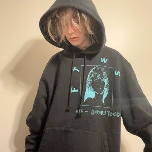 Black Graphic Hoodie Sweater